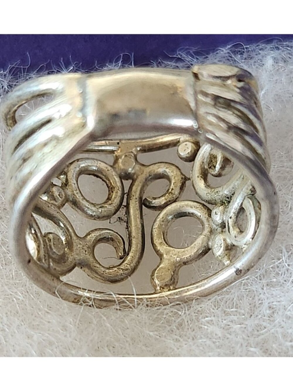 Ring Band Open Silver 20 mm wide Size 8 1/2 7.8 gr no Stone Jerry Fran Harr - Picture 9 of 12